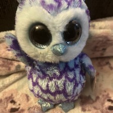 TY Beanie Boos - OSCAR the Owl 2016 Big Eyes 6 inches tall with TY Heart Tags