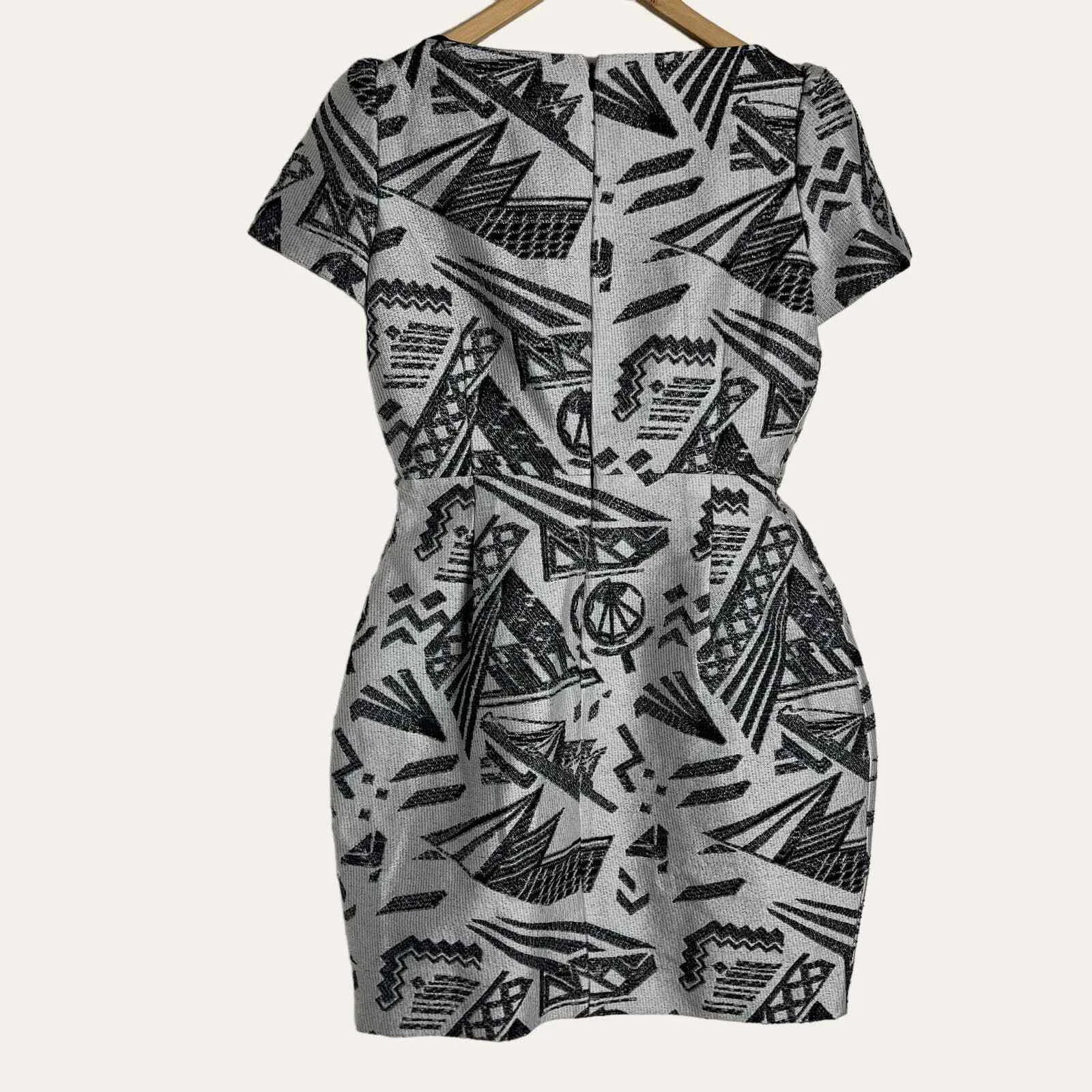 VERSACE Mini abito vintage Genny stampa geometrica jacquard guaina taglia 6