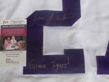 Josh Williams signed LSU Tigers Louisiana State jersey w/ Geaux Tigers JSA COA