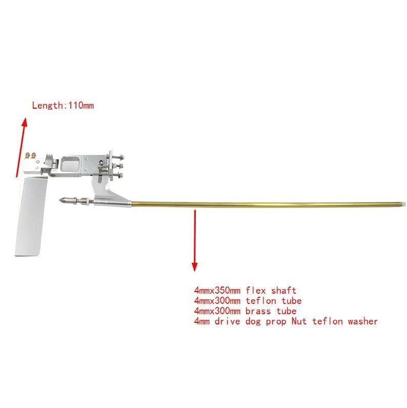 110mm Dual Water Pick Up Rudder Strut 4mm Shaft Assembly for Electric RC Boat - Image 3 of 4