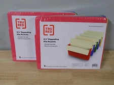 TRU RED 5 1/4" Expanding File Pockets 5.25" Expansion Letter Size Multi-Color 10