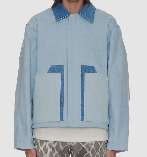 $1300 NAHMIAS Men's Blue Indigo Carpenter Jacket Coat Size L - product listing photo