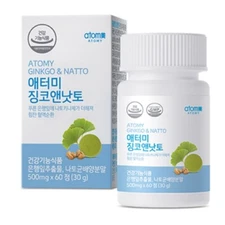 ATOMY Ginkgo and Natto 60 Tablets Nattokinase Improves Blood Circulation KOREA
