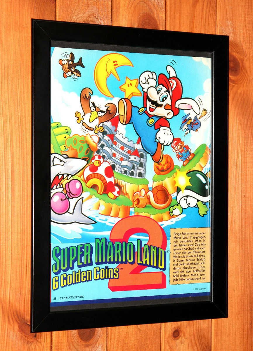 1992 Super Mario Land 2 6 Golden Coins Vintage Small Promo Poster