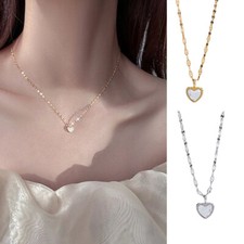 Womens Necklace Fashion Jewellery Gift Pendant Chain Moonstone Heart
