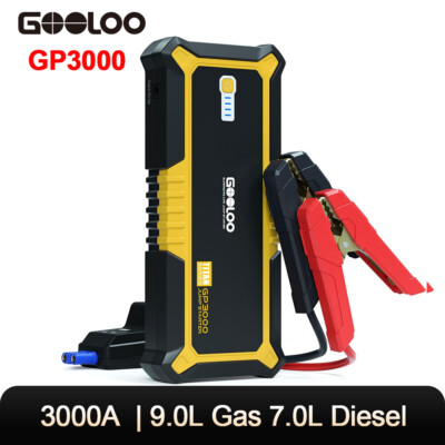 GOOLOO 3000A Peak Car Jump Starter SuperSafe Battery Booster Charger Power Bank