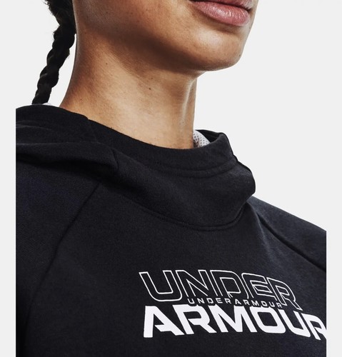 Under Armour Women's UA Short Sleeve Hoodie Black Loose Fit - L NWT - Picture 2 of 9
