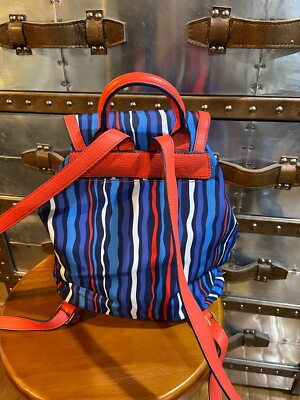 Vera Bradley Striped Red and Blue Backpack Vera Bradley Small Backpack Nordic Stripe Bag Reindeer Blue  main image 2