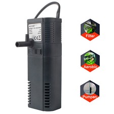Innenfilter 300L/h Aquariumpumpe Filterpumpe f&uuml;r bis 40L Aquarium 3in1 Filter