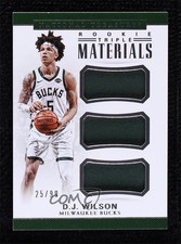 2017-18 Panini National Treasures Rookie Triple Materials 25/99 DJ Wilson oh5