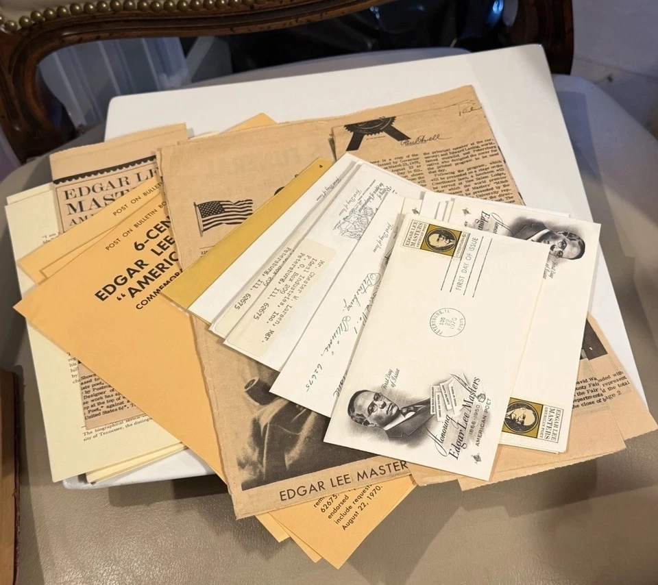 Rare 1970 Edgar Lee Masters Stamp Collection FDCs Proclam Programs Petersburg IL - Image 2 of 4