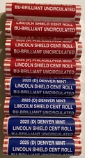 2025 (BU) UNCIRCULATED P & D MINT LINCOLN CENT ROLLS SET OF 8 (400 COINS)