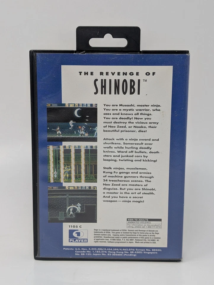The Revenge of Shinobi Sega Genesis, 1989 CIB Complete - Image 3 of 4