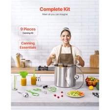 Canning Supplies Starter Kit, 9 Pieces Stainless Steel Water Bath Canning Kit fo