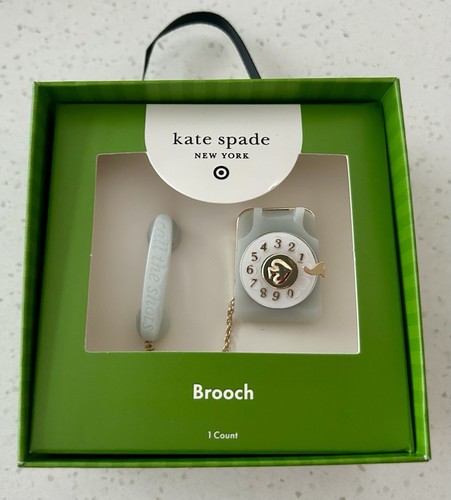 Kate Spade x Target Brooch Telephone Rotary Spins New York Pin 2025 Jewelry Blue - Picture 9 of 9