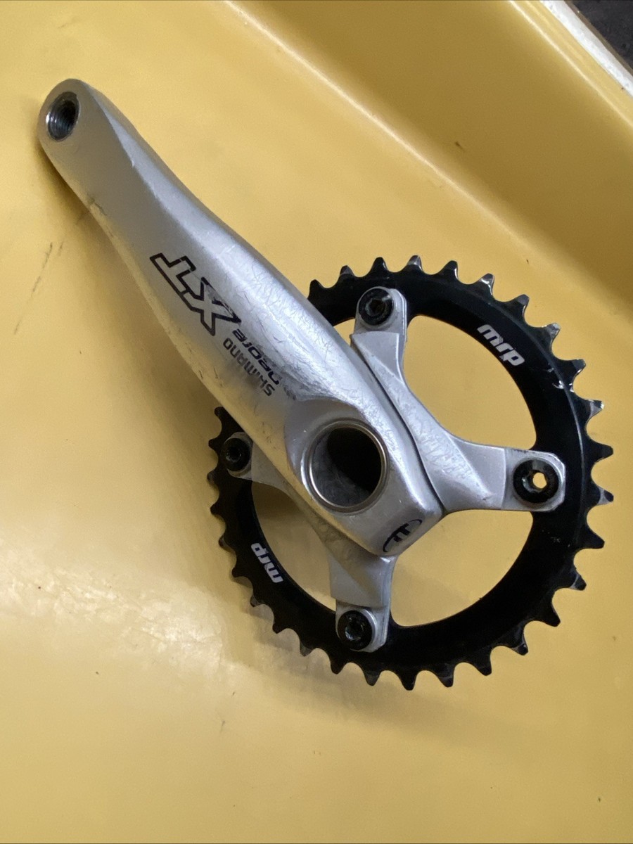 Silver Shimano Deore XT FC-M760 Triple 175mm Crankset With MRP 1X