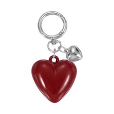 Resin Cute Heart Keychain for Women for Handbag Burgundy
