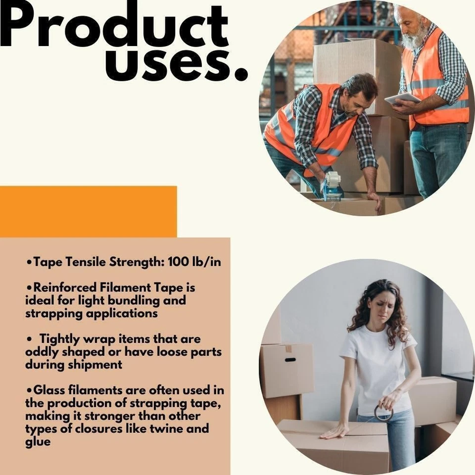 Intertape 12 рулонов, 4 мил - 3/4 дюйма x 60 ярдов упаковочная лента накаливания, прозрачная - Изображение 4 из 4