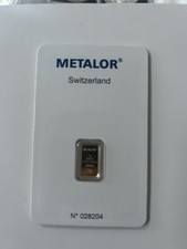 Metalor Pure Gold Bar 1 Gram New Sealed 3255.91 per troy oz