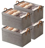 Stoff Aufbewahrungsbox Kleiderschrank Organizer Faltbar Grau 40X27X21Cm 4 StüCk
