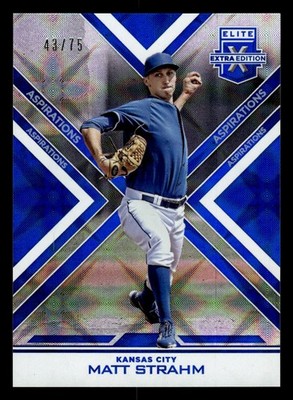 2016 Panini Elite Extra Edition #24 Matt Strahm Aspirations Blue #/75