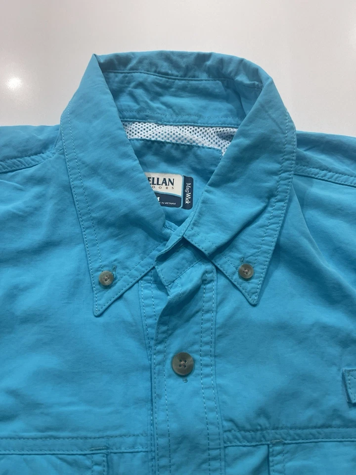 Magellan Men's Relaxed Fit Moisture Wicking Fish Gear Fishing Short Sleeve Shirt - Image 3 of 4