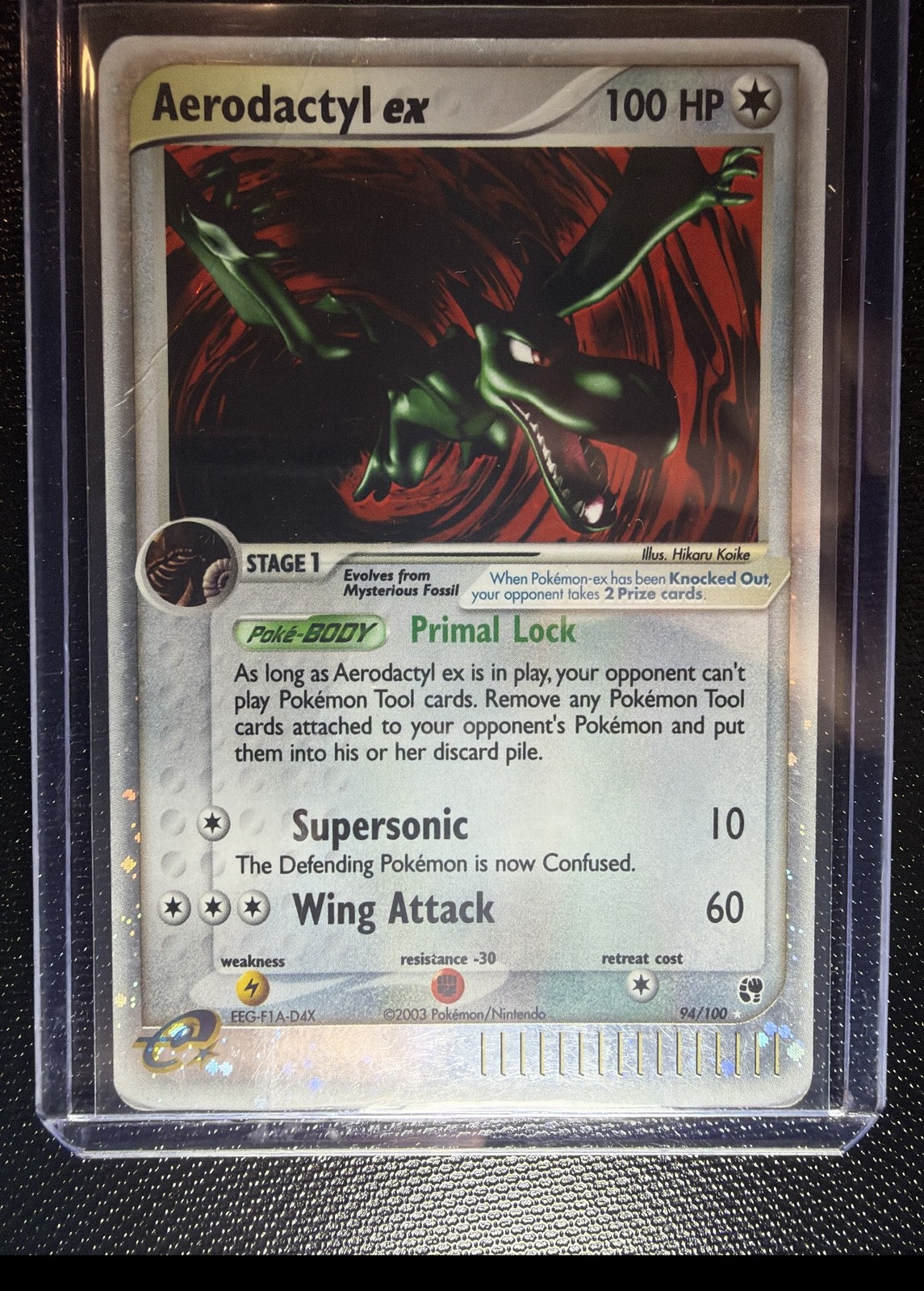 Pokemon Aerodactyl ex 94/100 EX Sandstorm Holo English Ungraded