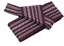 Japanese Traditional KAKU OBI Kimono Belt One Touch Easy Purple White JAPAN