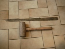 2 outils anciens d'ardoisier pour fendre les ardoises