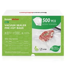 Precut Vacuum Sealer Bags 500 Pint 6"x9" BPA Free Heavy Duty for Sous Vide