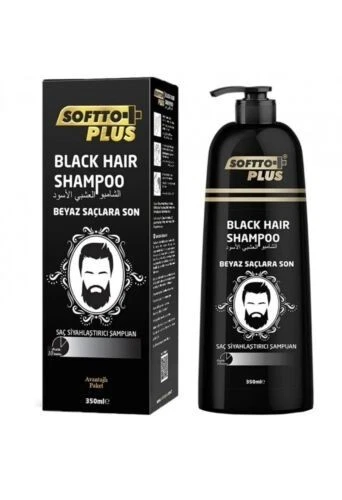 Softto Plus Black Hair Shampoo Schwarzes Haar Shampoo für Weiß und Grau Abdeckun