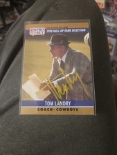 1990 Pro Set Tom Landry Auto Signed Dallas Cowboys HOF