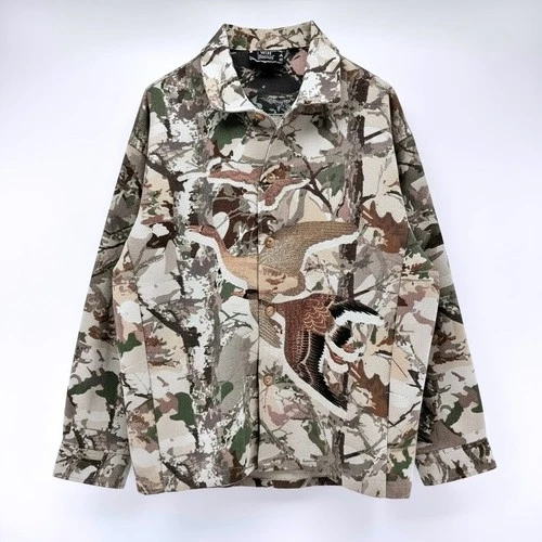 Rebel Vengeance Tapestry Jacket Mens Large Camo Duck Print Button Up Shirt NWT image 14