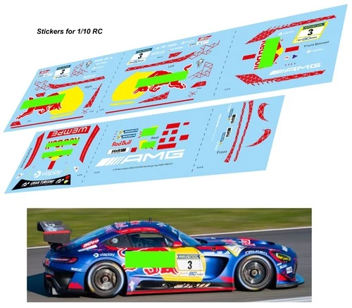1/10 stickers for Mercedes AMG GT3 Evo Max Nürburgring 2026 TB sticker TBS147