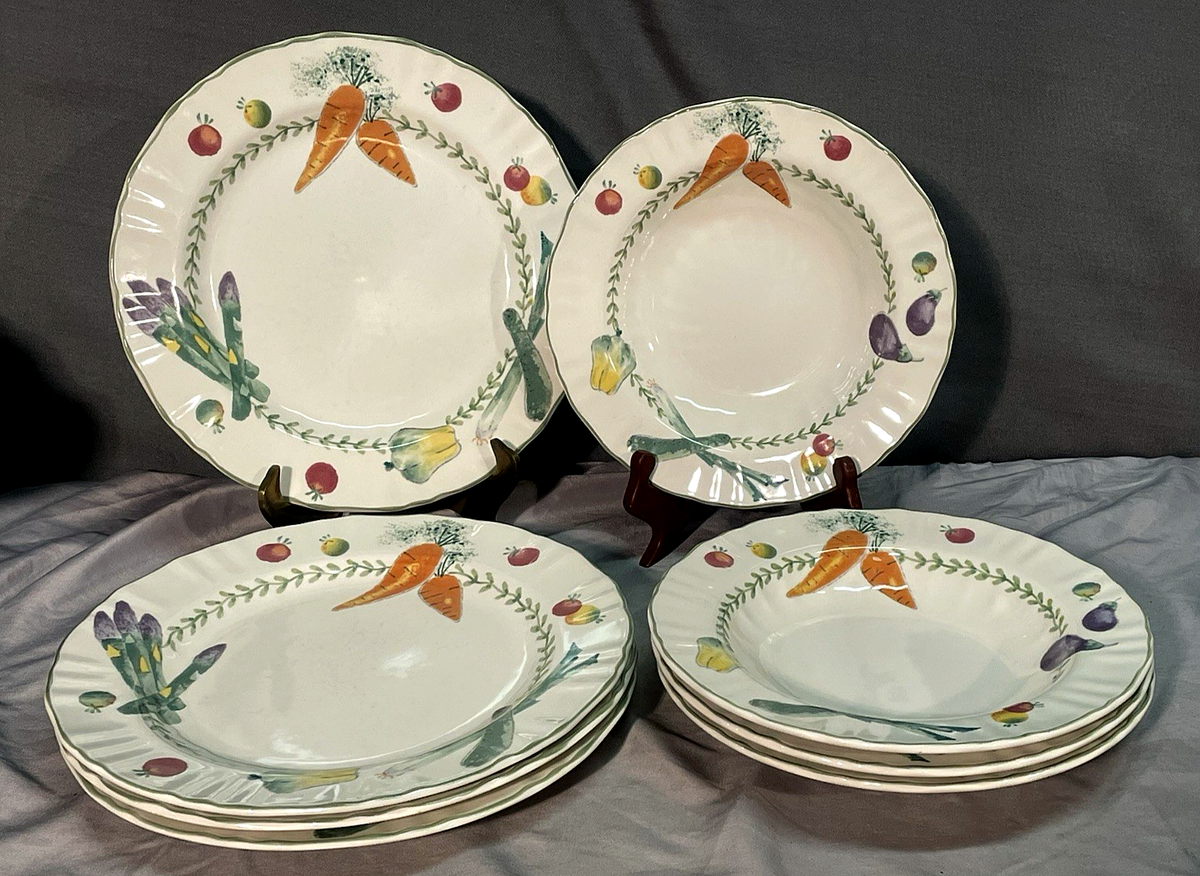 Eight Vintage Mikasa Farm Medley Dinner Plates and Bowls | eBay