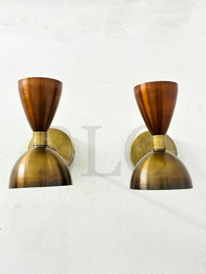 Mid Century Italian Wall Sconce Diabolo Bedside Lamp Pair Handmad Christmas Gift - Image 3 of 4