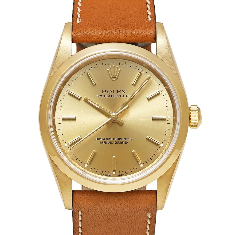 ROLEX Oyster Perpetual T-series Ref. 14208 Champagne Gold Automatic 34mm Men's