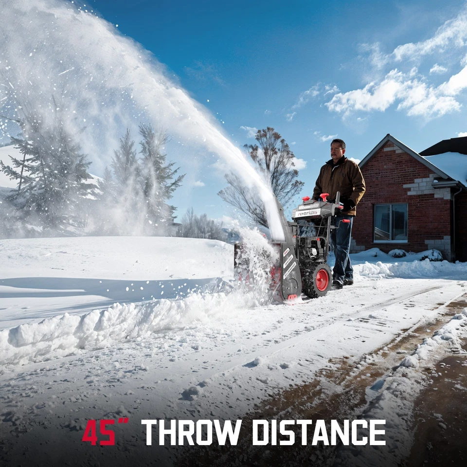 Amerisun 24-Inch Gas Snow Blower, 2 Stage, Electric Start, Self Propelled, New - Image 3 of 4