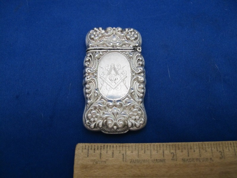 Old NEWPORT NEWS, VA Souvenir VESTA CASE/MATCH SAFE-Battleship VIRGINIA-MASONIC!