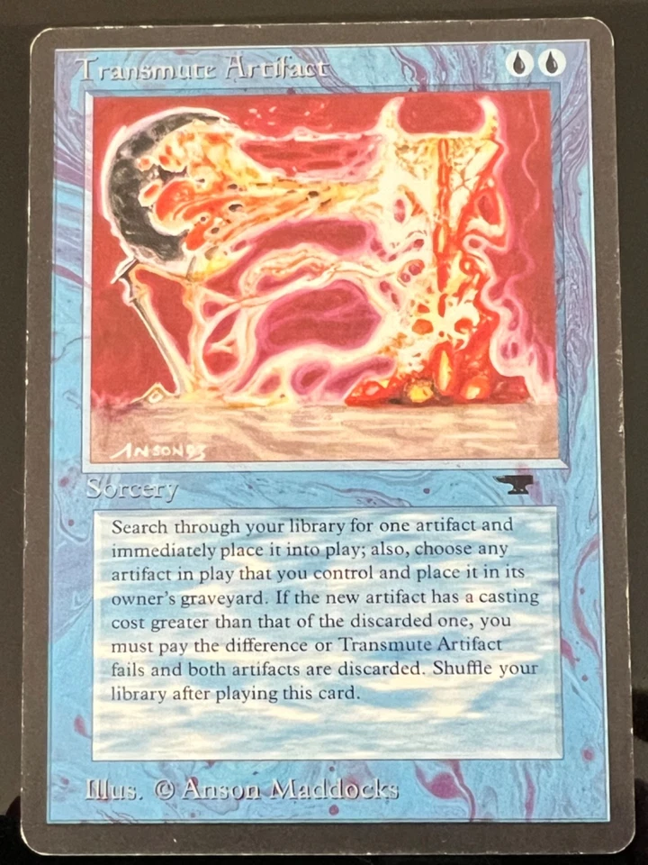 Magic the Gathering MTG Antiquities Transmute Artifact LP- (Beta Bob) - Image 3 of 4
