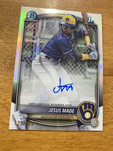 2025 Bowman Chrome Refractor # 129/499 Autograph Jesus Made