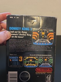 Donkey Kong 3 Nes Nintendo RARE 5 Screw Cart In Hangtab Box/No Manual MINT CART