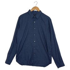 Theory Shirt Mens XL Blue Check Button Down Dress Casual Long Sleeve Preppy