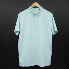G/Fore Men's Short Sleeve Golf Polo Light Blue with White Dots Sz L