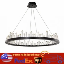 K9 Crystal LED Chandelier Ring Hanging Lamp Round Pendant Ceiling Light FAST
