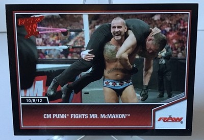 CM Punk Vince McMahon wwe wcw ecw black 2013 topps Card   