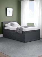 Maisie 90cm Single Anthracite Black Bed with Underbed and Storage Drawers