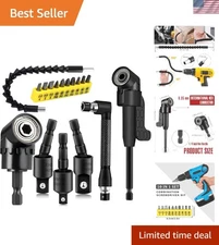 Durable 17-Piece Flexible Drill Set with 10 Screwdriver Bits for Tight Spaces