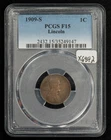 1909-S 1c Lincoln Wheat Small Cent - PCGS Fine 15 - SKU-X6892
