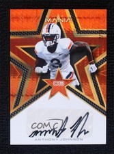 2023 Wild Card Mania Pro-Look Star Orange Prism 2/10 Anthony Johnson Auto 1u6